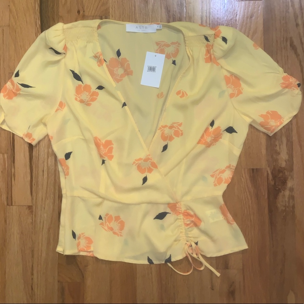 Yellow chiffon blouse from ASTR